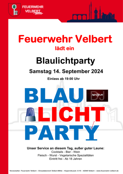 Blaulichtparty Einsatzbereich Mitte